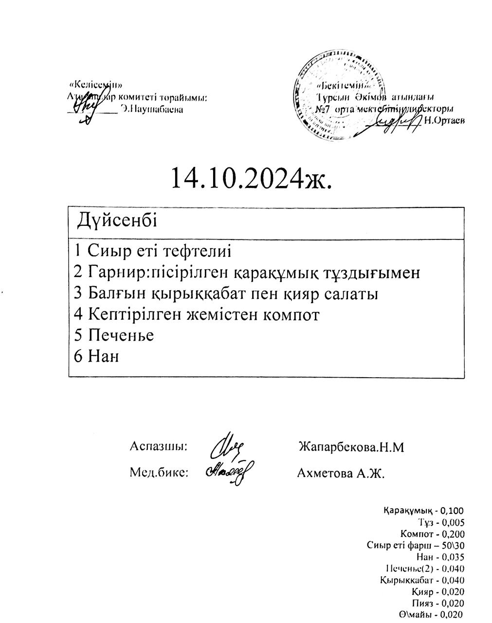 14.10.2024  ас мәзірі
